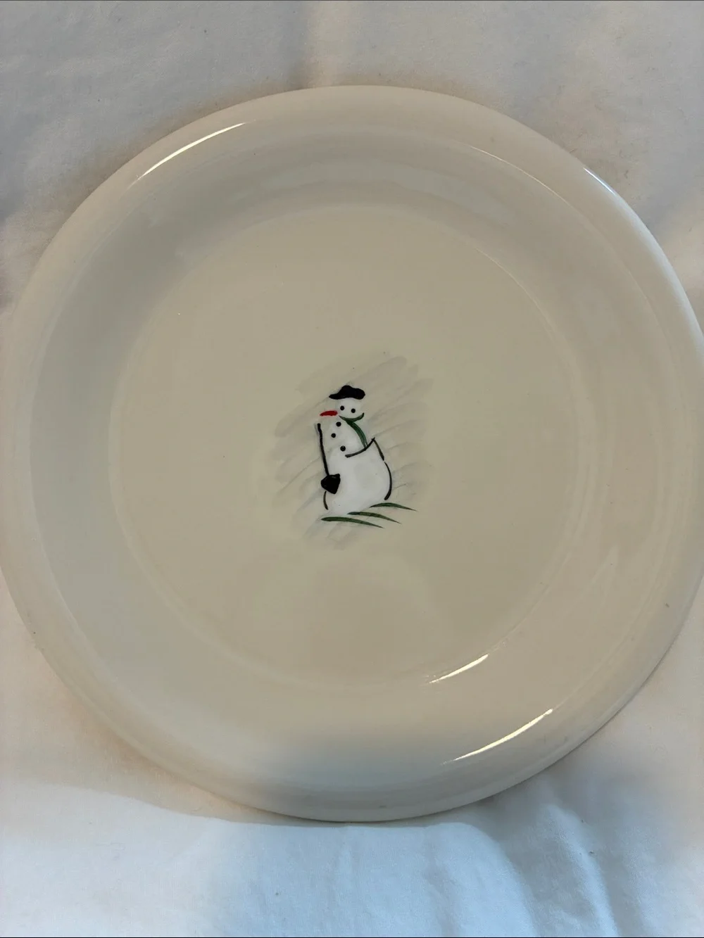 William Sonoma Snowman Plates, Set of Six, New in Box